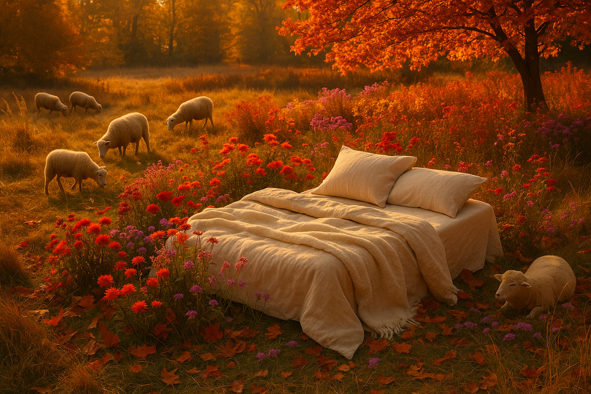 Couple dans un lit en laine Lanado